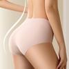 Roupa Íntima de Seda Gelo Feminina Cintura Média Calcinha de Seda Gelo 3D Levanta Bumbum Sem Costura Algodão M-XL