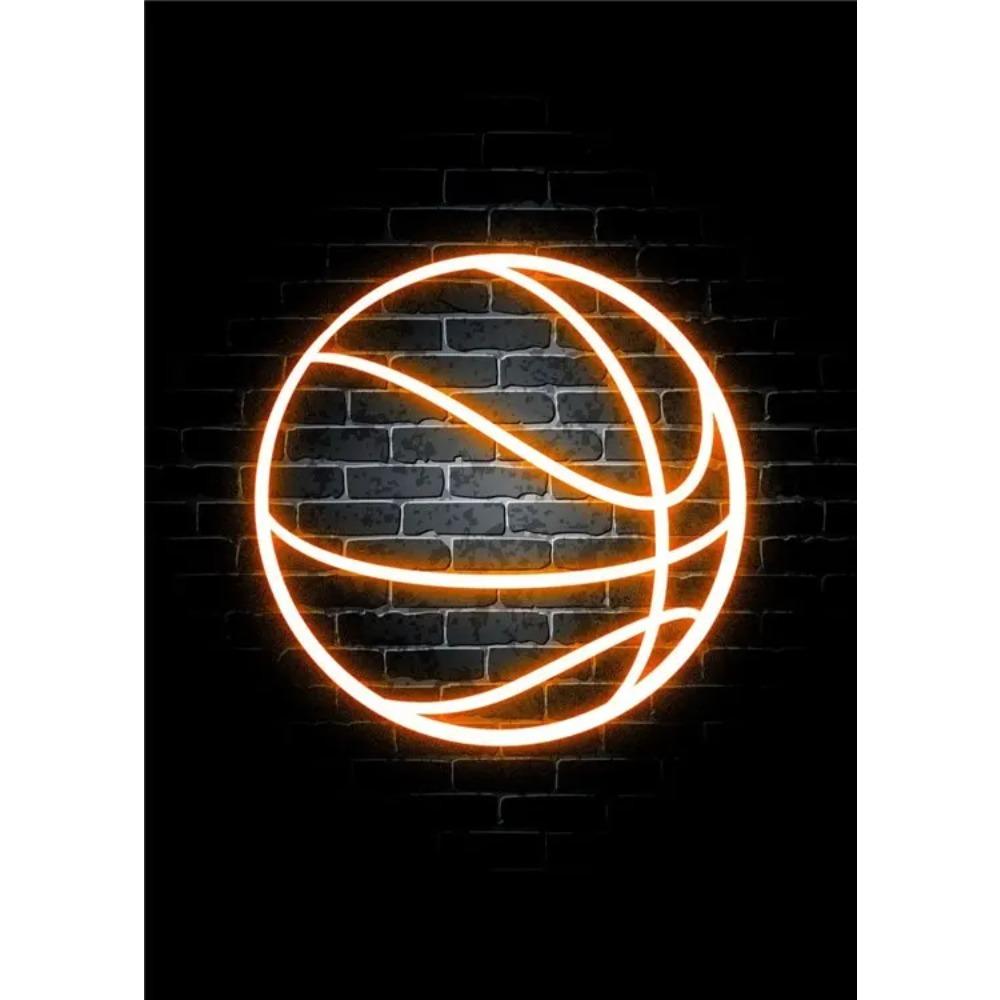 Basketball Posters And Prints Wall Art Neon Light Canvas Painting Modern Murals Teenage Boy Room Decoration Pictures