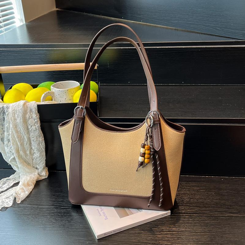 

Осенняя ретро женская сумка большой вместимости новая простая сумка через плечо повседневная модная сумка-тоут хаки