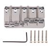 4 Strings Bass Bridge Metal Tailpiece with Screws Tailpiece Fixed Saddles For Fender Jazz Bass Guitar Chrome Replacement Part