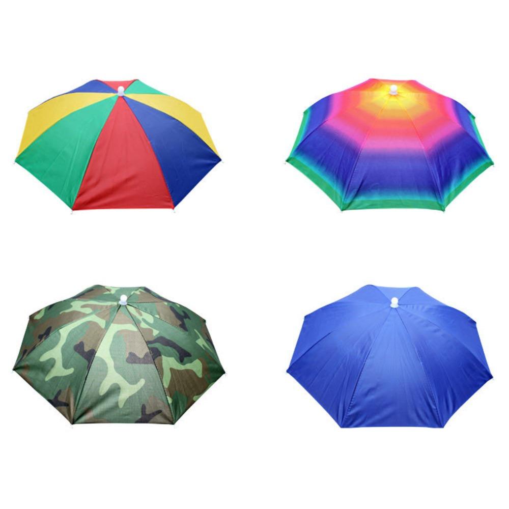 UV Protection Rain Umbrella Hat Foldable Fishing Headwear Cap Head Cap Beach Umbrella Hat  Camping