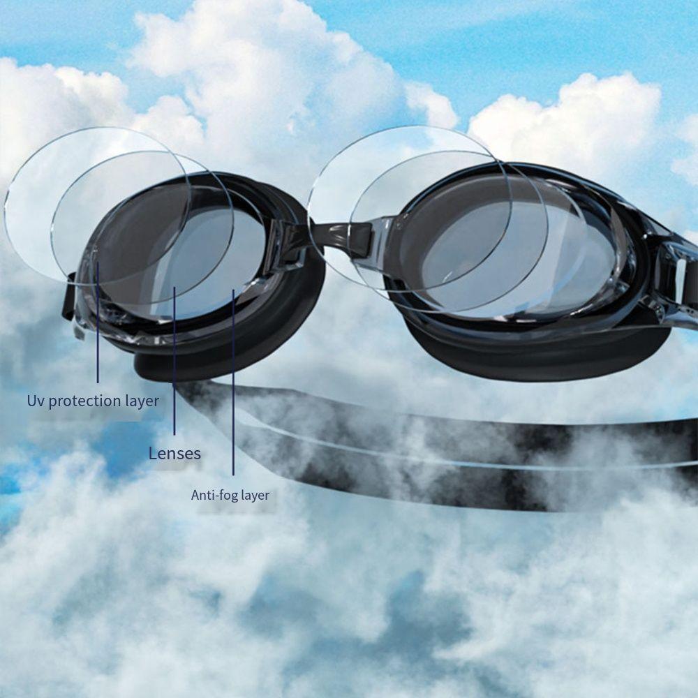 Silicone Mirror Frame Swim Goggles Anti-fog Shortsighted Swimming Glasses Women