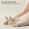 5 Pairs Women's Toe Separated Invisible Socks Breathable Cotton Silicone Grip Antislip Low Cut No Show Design Hosiery