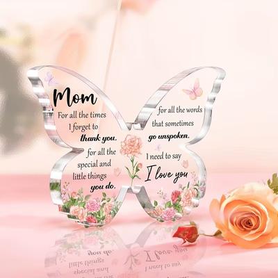 Butterfly Acrylic Decoration Mother's Day Valentine's Day Gift Transparent Acrylic Ornament Home Decoration