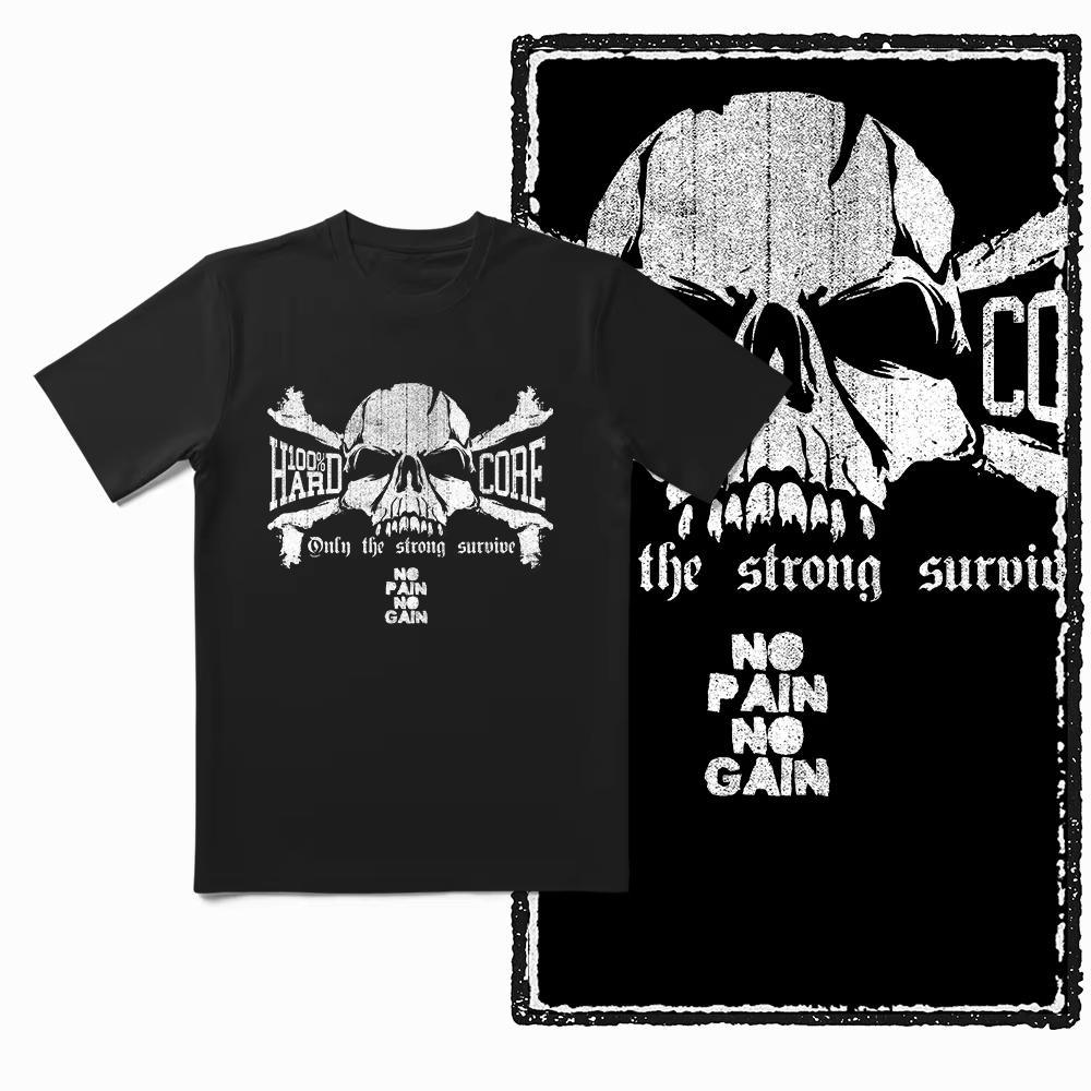 Summer Bulldog Fitness Pattern Exercise Training Short-Sleeved Cotton Loose And Breathable Men's Fitness Enthusiast T-Shirt