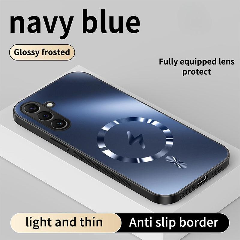 For Samsung Galaxy A37 Case Integrated Magnetic Light-absorbing Fashion Ice Image Frosted Surface Shock Absorption Box