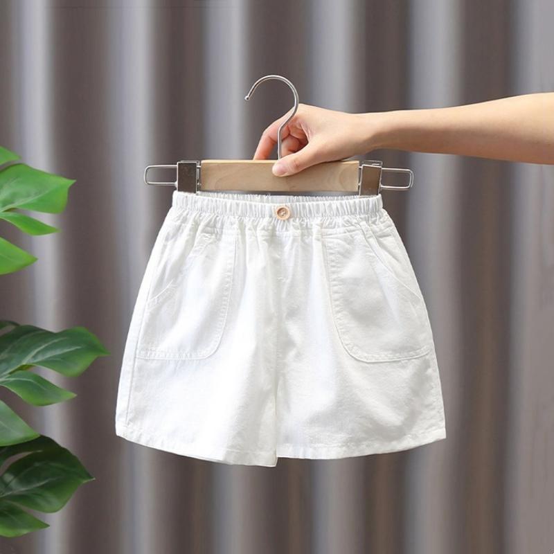 

Summer Children Loose Shorts Solid Vintage Girls Casual Shorts Baby Boys Versatile Pocket Short Pants Kids Clothes 130 білий