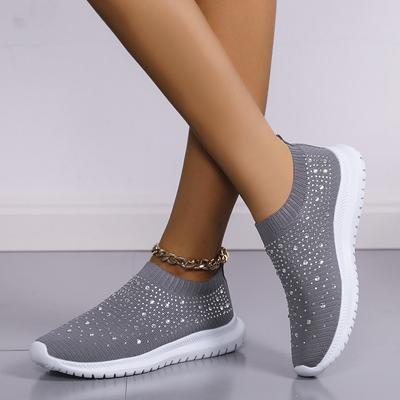 Zapatillas de Malla Transpirable de Cristal para Mujer Cómodas Suela Blanda Planas Tallas Grandes Antideslizantes Zapatos Casuales Mujer 2024