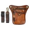 Vintage Men's Leather Motorcycle Leg Bag Small Shoulder Tactical Waist Bag Cow Skin Multifunctional Male Rider Pouch Waist Bag