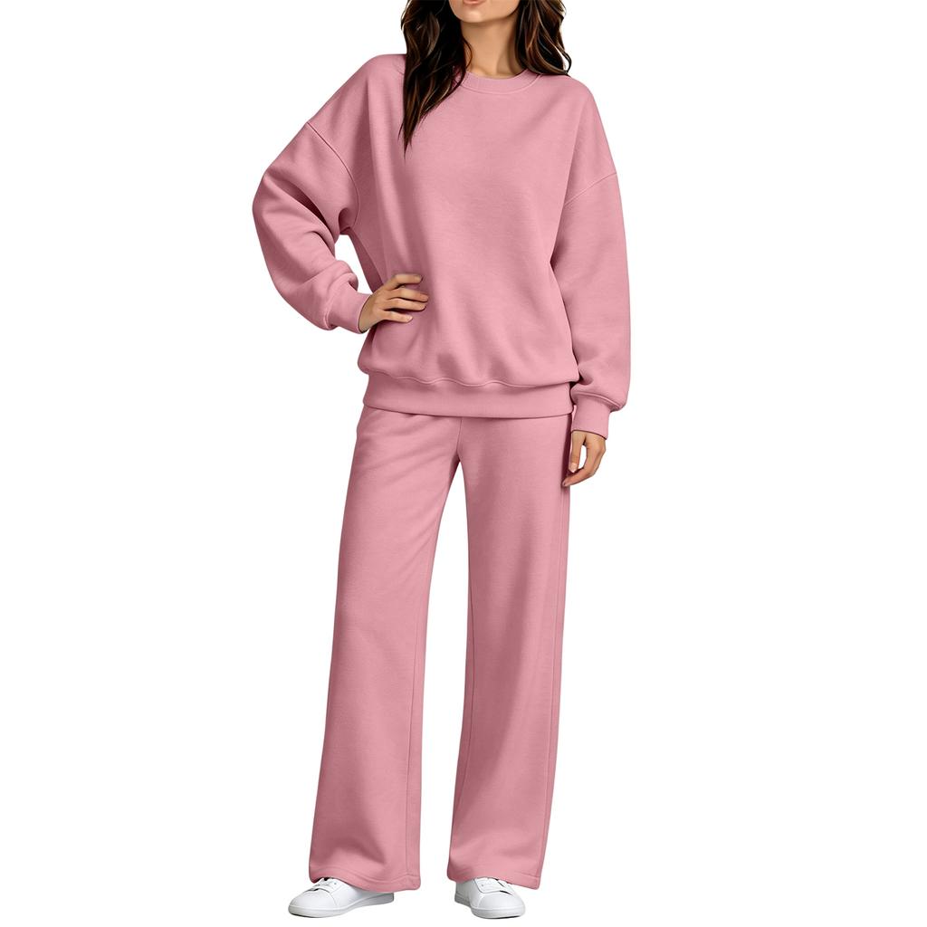 Women's Casual Comfortable Neck Sweatshirt and Pants Set for Fall Winter Outfit