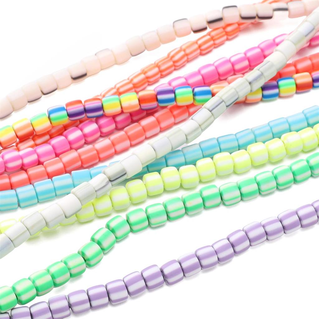 62Pcs Soft Ceramic Beads Cylinder Clay Beads For DIY Necklace Bracelet Jewelry Making Accessories