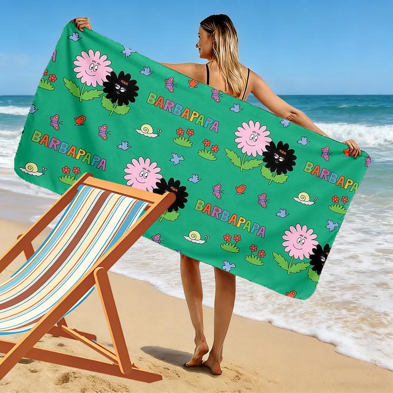 Barbapapa2 Print Beach Towel, Large Soft Quick Dry Towel for Beach Camping Swimming