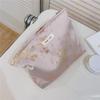 Flower Pattern Women Cosmetic Organizer Travel Bag Large Canvas Toiletries Teen Girls Makeup Storage Pouch