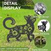 2PCS Outdoor Garden Lawn Decoration Crafts Ornament European and American Iron Art Black Cat Silhouette Floor Insert Ornament Home Furnishing