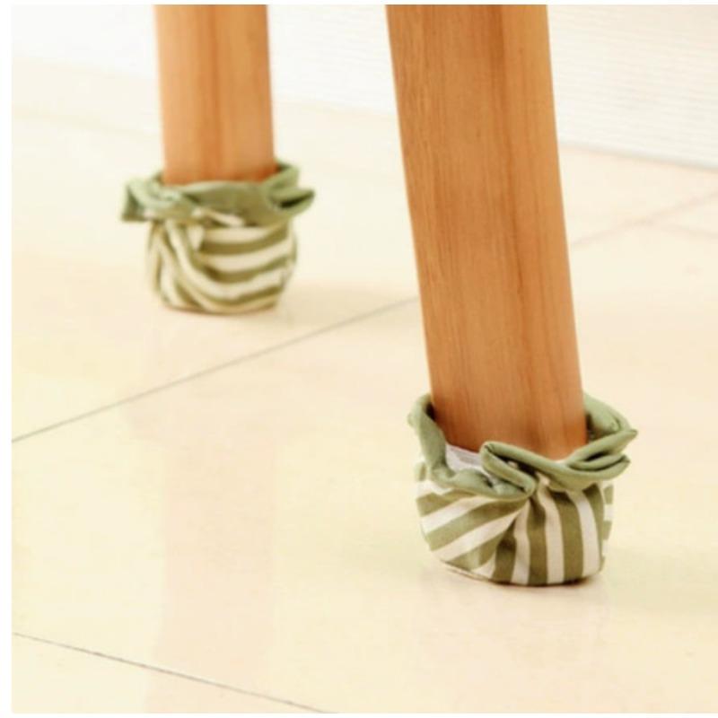 4pcs/set Knitted Silent Furniture Legs Socks High Elastic Feet Socks Floor Protectors with Anti-Slip Pads Thick Chair Feet Cover