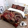 Chinese-style red dragon clouds Bedding Set for Kids Luxury Gift 3pcs Digital Print Comforter Set Soft Comfortable Breathable