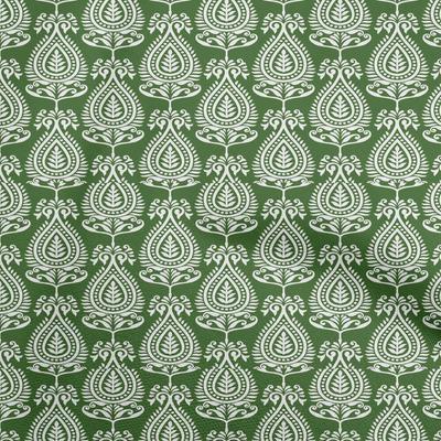 Cotton Flex Green Fabric Asian Block Sewing Material Print Fabric By The Yard 40 Inch