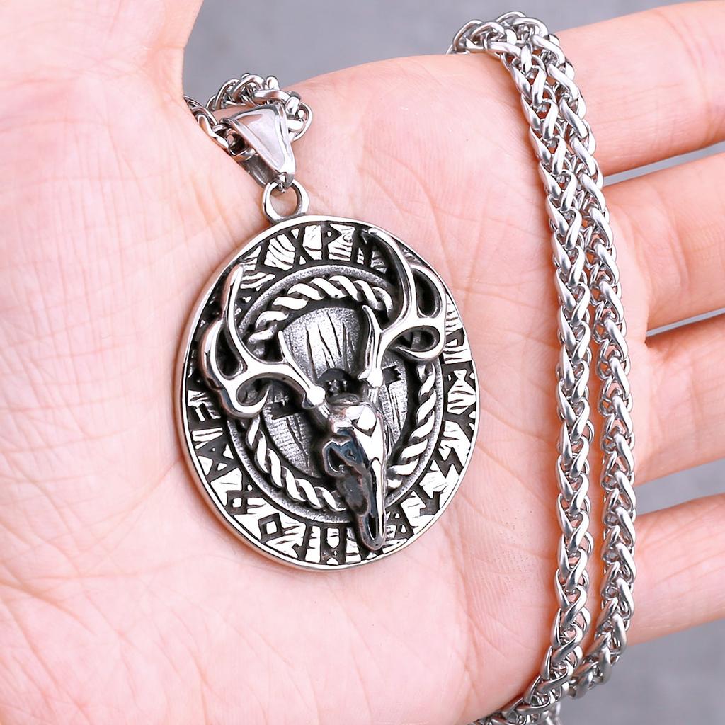 Colar Animal Corvo Dragão Viking Nórdico Vários Masculinos Pingente Amuleto de Odin Aço Inoxidável Moda Joias Vintage