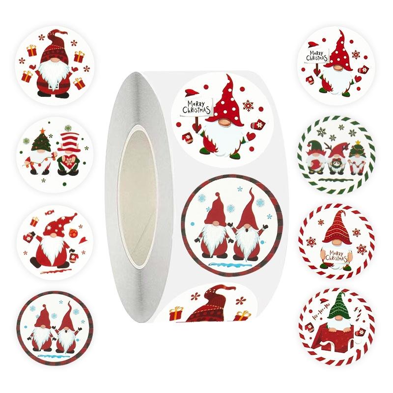 500Pcs Merry Christmas Stickers Christmas Theme Seal Labels Stickers For Diy Gift Baking Package Envelope Decoration