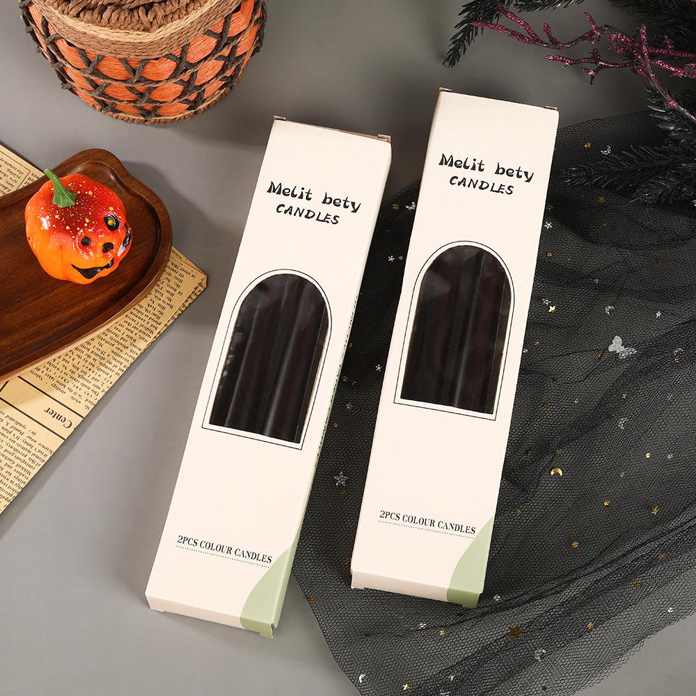 

Хэллоуин Черная снаружи и красная внутри Кровоточащая свеча Слеза Воск Праздничная атмосфера Декоративная Свеча на длинной ножке Black 2 pcs