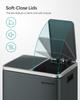 SONGMICS Kitchen Bin, 2 X 4 Gallon (2 X 15 L) Double Pedal Bin for Recycling and Waste, 15 Liners Included, Inner Buckets, Soft Close for Small Spaces