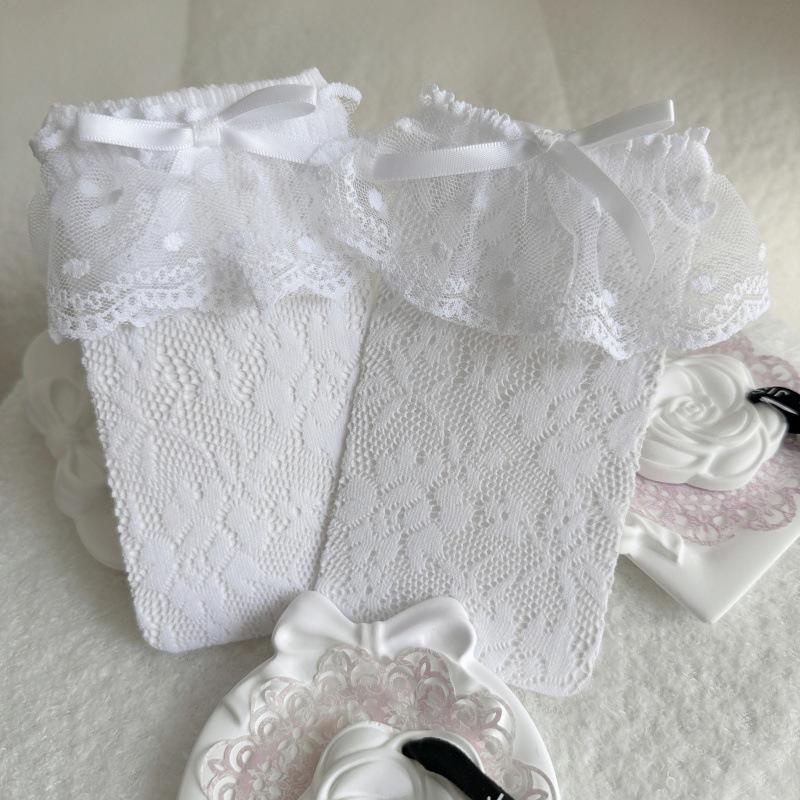 Lace Lace Stockings Children Hollow Summer Tube Socks Thin Stacking Socks Calf Socks