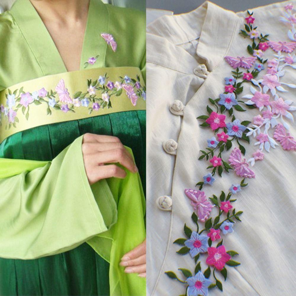 With Adhesive Butterfly Garment Sewing Cheongsam Patch Fabric Sticker Applique Clothing Embroidery