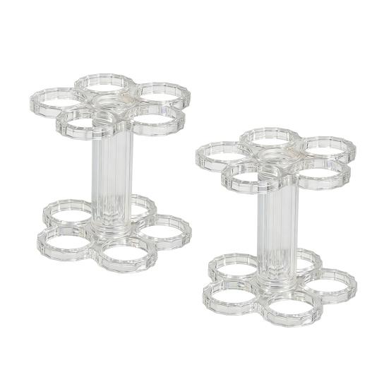 2Pcs Vase Flower Frog Reusable Clear Flower Arrangement Holder Flower Stem Holder Grid for Arranging Flowers Wedding Bridal Shower Party Decor
