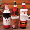 Qiao Ding Knitted Christmas Cartoon Wine Bottle Cover - Flannel Santa & Snowman Bag