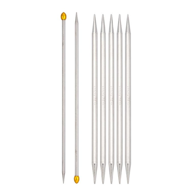 7Pcs Double Pointed and Single Pointed Knitting Needle Set Long Stainless Steel Straight Knitting Needle for Knitting