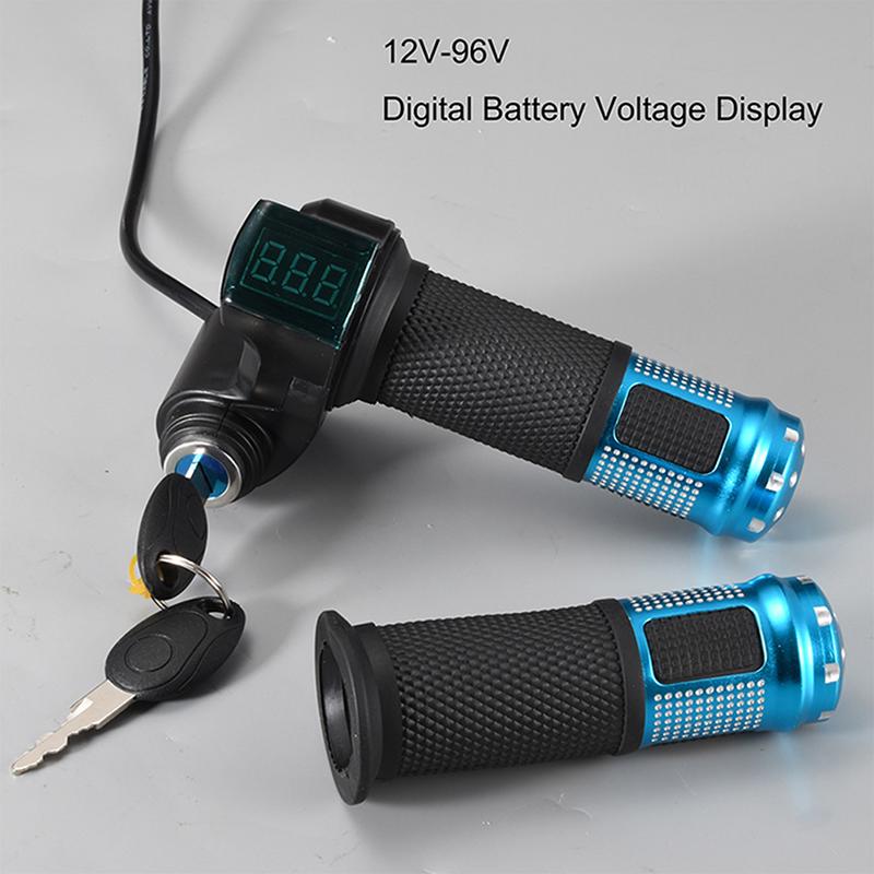 Electric Bike Throttle With Lcd Display Indicator Gas Handle Throttle Lock Key