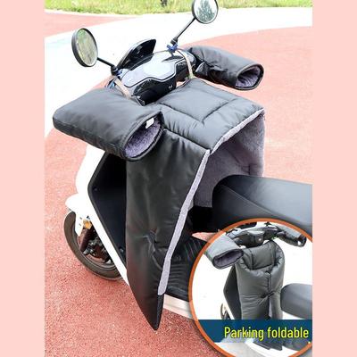 Capa de Para-brisa de Inverno para Motocicleta Elétrica - Extra Grande, Forrada com Lã, Couro PU Impermeável