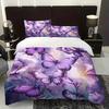 Light Luxury Purple Butterfly Duvet Cover Queen King Size Feature Digital Print Bedding Set Soft And Comfortable 3 Pcs No Quilt