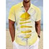 New Beach Men's Short Sleeved Music Print Polo Collar Button Shirt Outdoor Leisure Fashion Street Men's High Quality Top