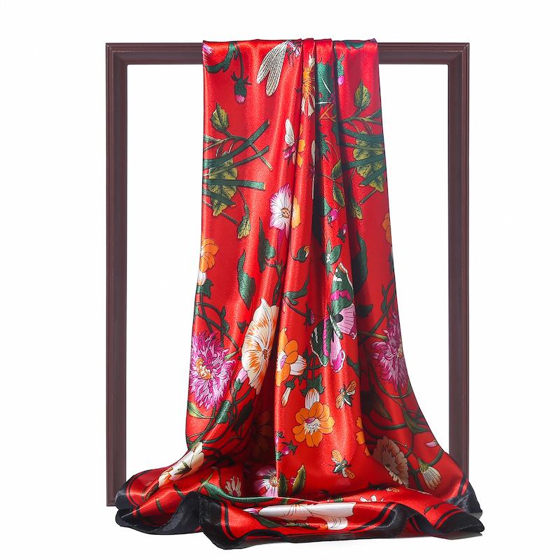 

90 * 90 см новый шелковый шарф женский весенне-летний декоративный шарф солнцезащитный дорожный платок осенне-зимний шарф тонкий выпуск 90*90CM