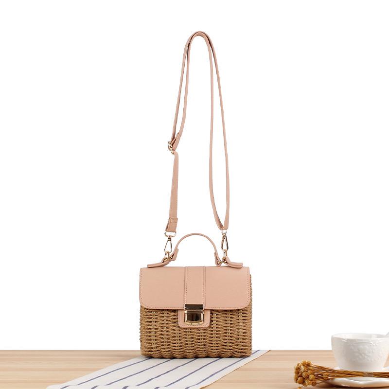 

Stylish Colorblock Paper Rope Woven Beach Bag: Artistic Fashion for Women верблюд
