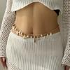 Resin Starfish Shell Pendant Waist Chain for Women Handmade Rice Beads Double Layer Belly Chain Summer Bohemia Body Jewelry