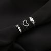 Metal  Ring Creative Retro Love Ring Set 3 Pieces Fashionable  Ring Set Jewelry