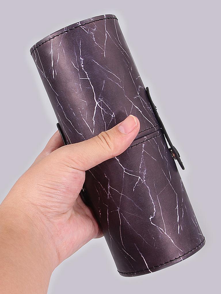 Light luxury style marble-patterned leather storage bucket,lipstick, eyeshadow,makeup brush bucket,portable stationery penholder