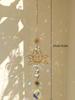 1pc Suncatcher Gardening Crafts Golden Lotus AB Colorful Water Drop Pendant Crystal Decoration Pendant