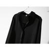White Satin Shirt Loose Fit Spring Autumn Black Blouse Fashionable Design High Quality Comfortable Stylish Top