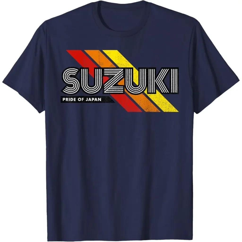 Suzuki Motorcycle Club, short-sleeved motorcycle T-shirt, pure cotton motorcycle sound, summer street style Streetwear Trendy Cotton