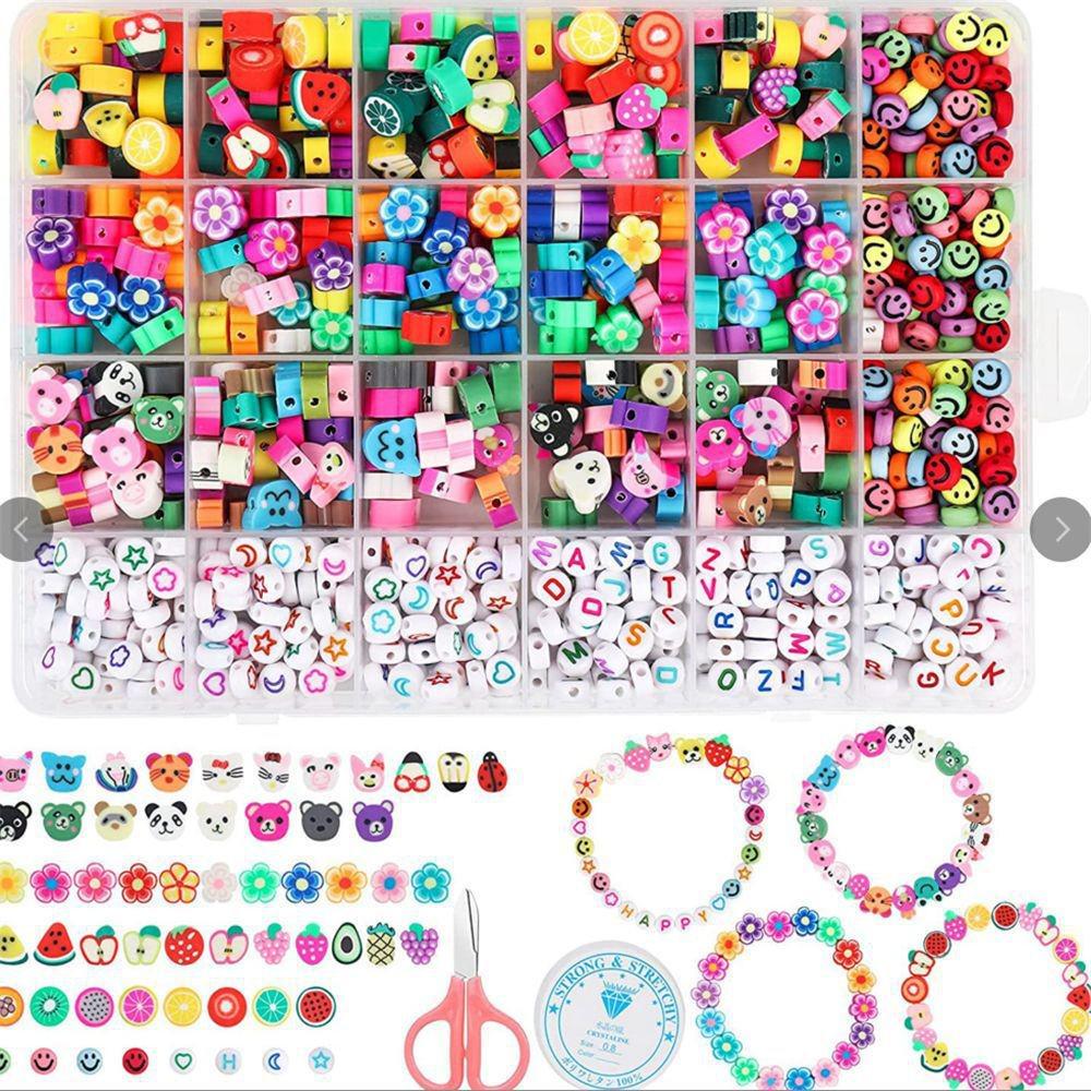 Colorful Polymer Clay Beads DIY Set: Straight Hole Fruit Beads for Bohemian Jewelry Accessories