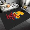 Wu-Tang Clan Yellow W Logo Red Graffiti Rug, Yellow Red Hip Hop Logo Style Design, Home Decor, Cozy Floor Accent, All Seasons Gift