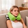 The U-Shaped Plush Pillow Is Detachable And Washable, And It Is A Cylindrical Neck Pillow