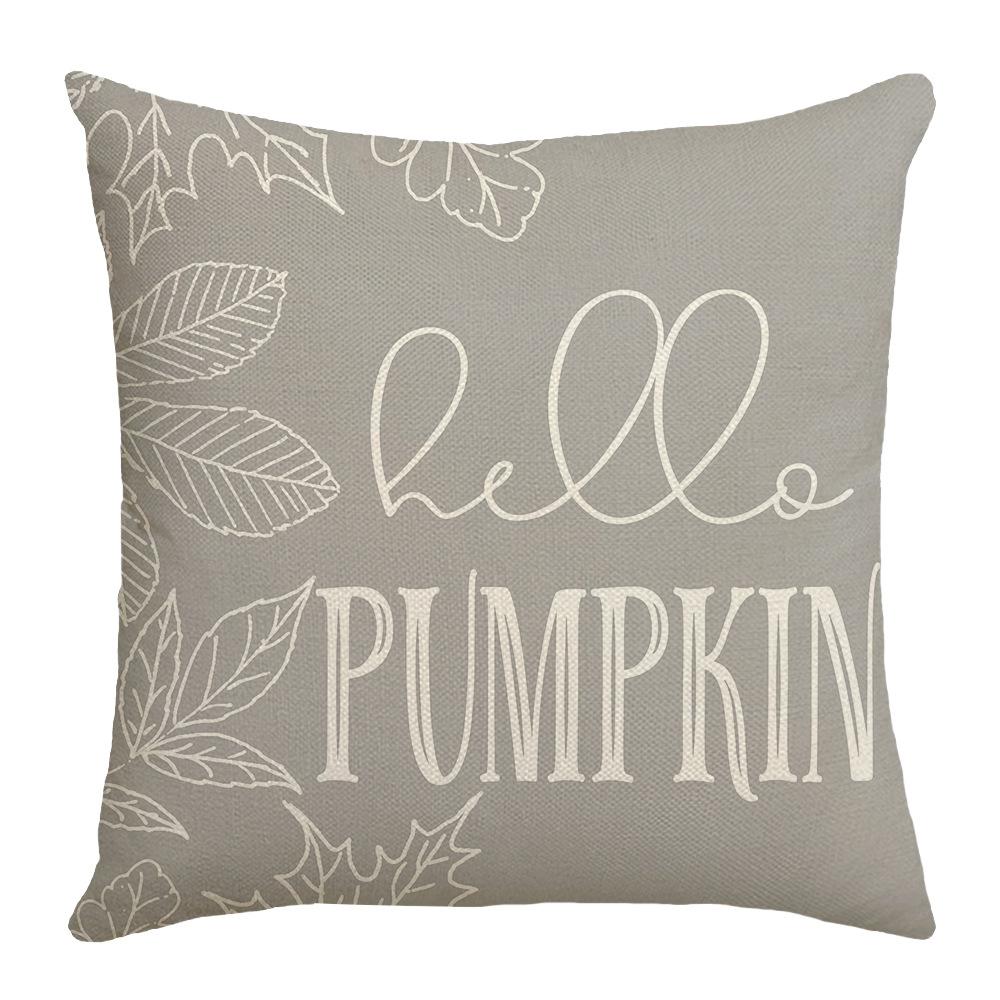 New Style Pillow Case for Home Living Room Bedroom Sofa Decoration Printed Letter Pillow Case Pumpkin Maple Leaf Element
