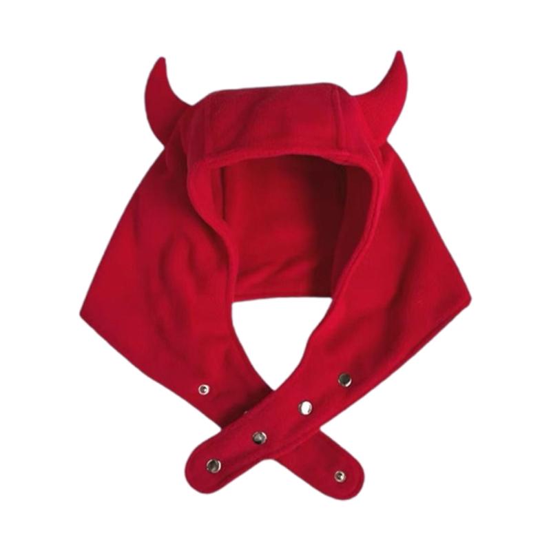 Solid Color Ear Protects Hat Fleece Hat Funny Ox Horn Shape Hat Warm Fuzzy Winter Fleece Hat Birthday Gifts for Adult