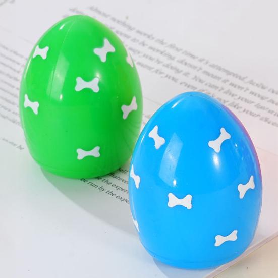 TPR Egg Dog Chew Toy with Squeaker Small Medium Breed Dogs Teething Cleaning Toy Pet Interactive Boredom Relief Toy