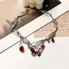 Multi Layer Chain Necklace Jewelry With Enameled Butterfly And Delicate Tassels Adjustable Length Neckchain Accessory