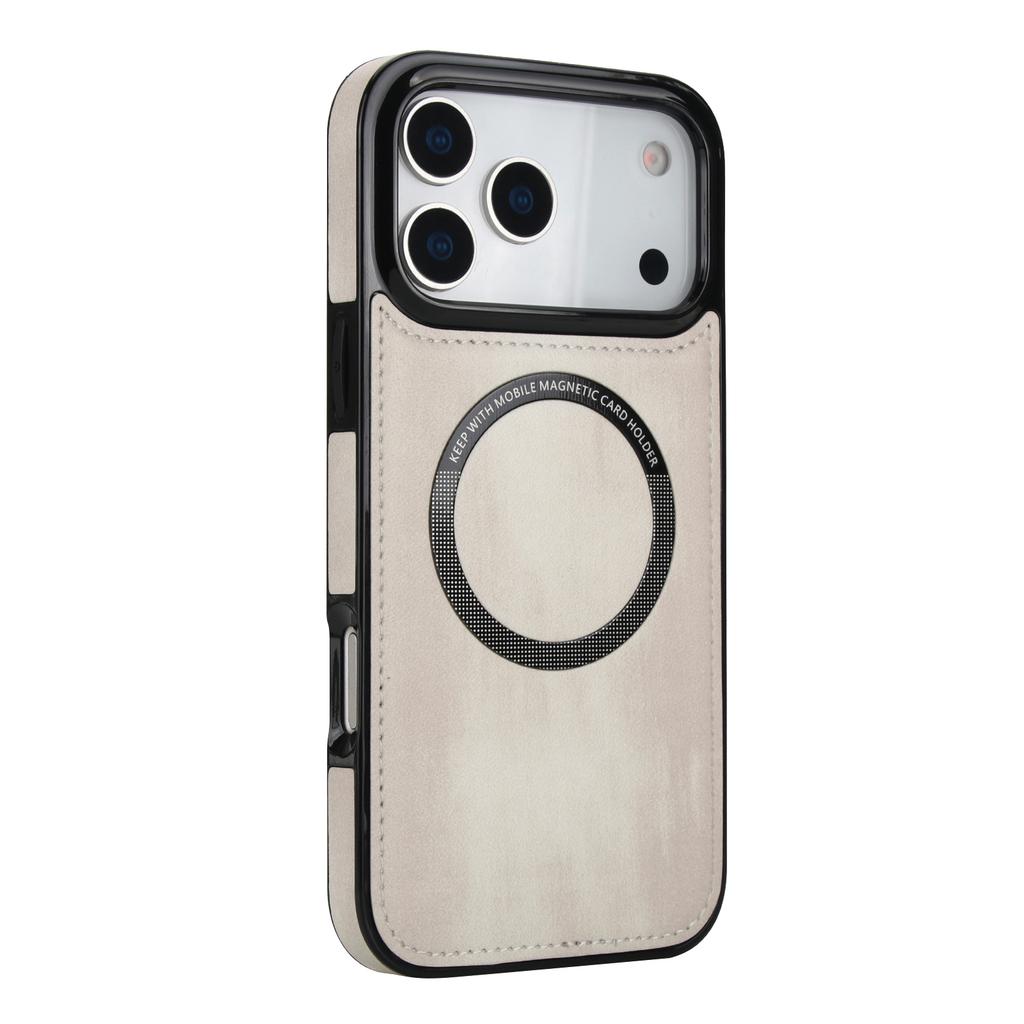 Leather Magnetic Smartphone Phone Case for Iphone 17 Pro Max 16 Pro Advanced Sense Retro PU Leather Phone Back Cover Shell
